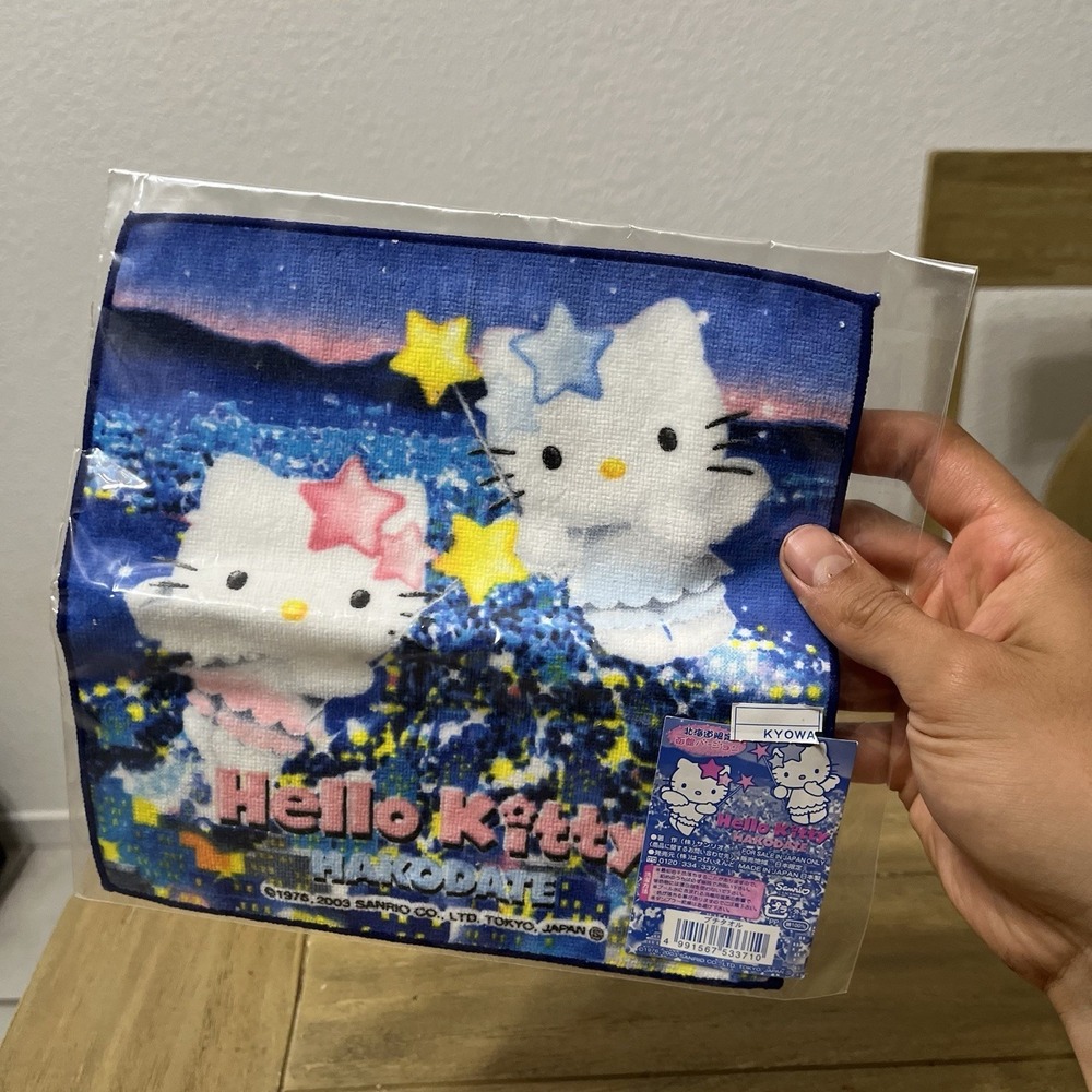 VTG Hello Kitty Local Edition Towel Hanky Hokkaido Hakodate Version 2003 Y2K NOS
